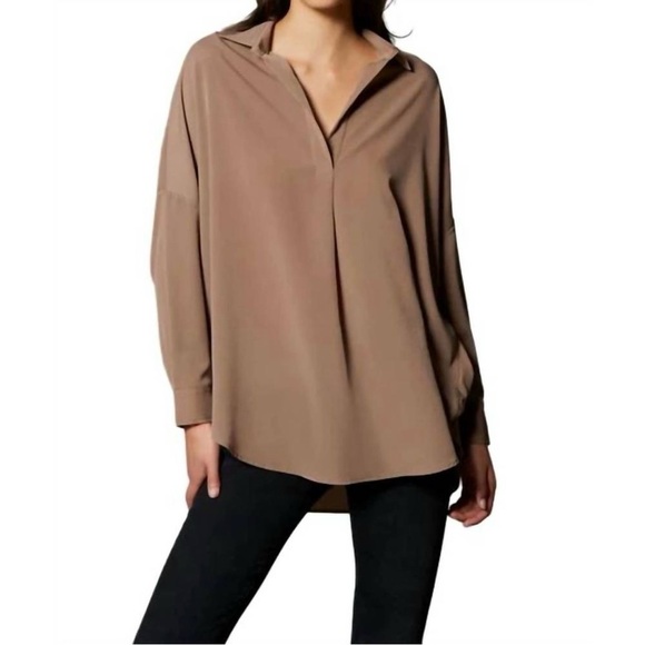 French Connection Rhodes Crepe Popover Shirt - Picture 8 of 10